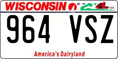 WI license plate 964VSZ