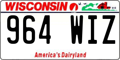 WI license plate 964WIZ