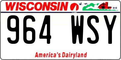 WI license plate 964WSY