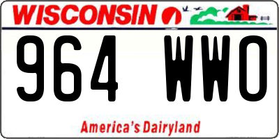 WI license plate 964WWO