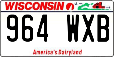WI license plate 964WXB