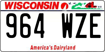 WI license plate 964WZE