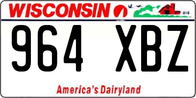 WI license plate 964XBZ