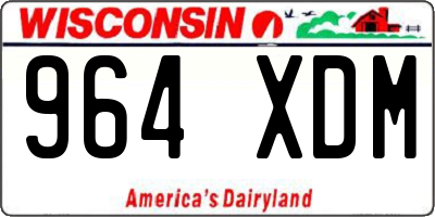 WI license plate 964XDM