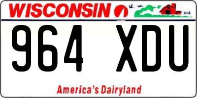 WI license plate 964XDU