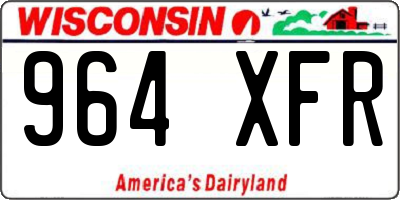 WI license plate 964XFR