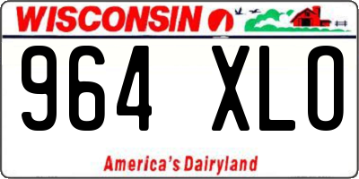 WI license plate 964XLO