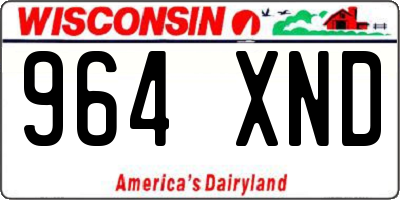 WI license plate 964XND