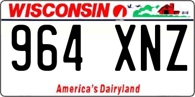 WI license plate 964XNZ
