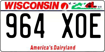 WI license plate 964XOE