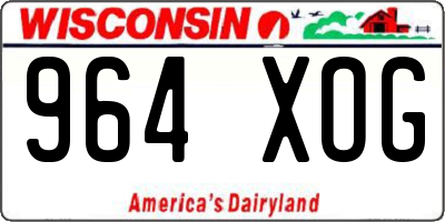 WI license plate 964XOG