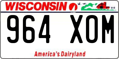 WI license plate 964XOM