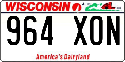 WI license plate 964XON