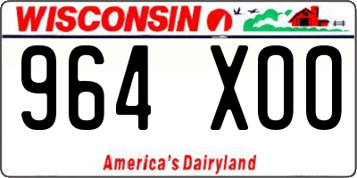 WI license plate 964XOO