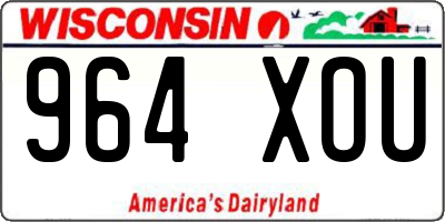 WI license plate 964XOU