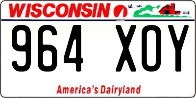 WI license plate 964XOY
