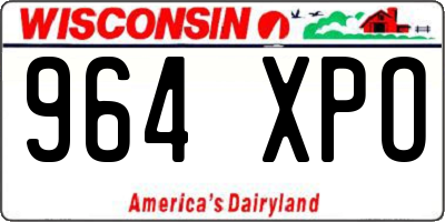 WI license plate 964XPO