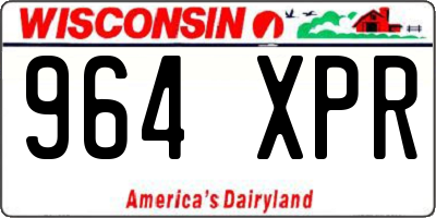 WI license plate 964XPR