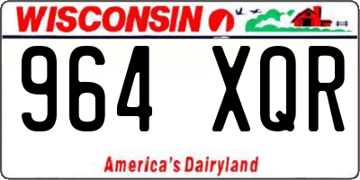 WI license plate 964XQR