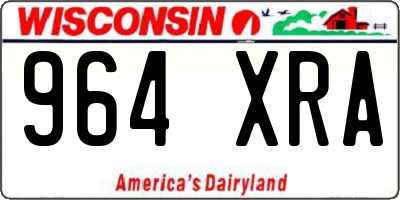 WI license plate 964XRA