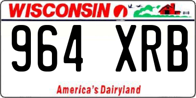 WI license plate 964XRB
