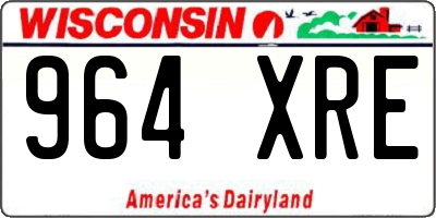 WI license plate 964XRE