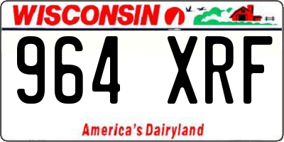 WI license plate 964XRF