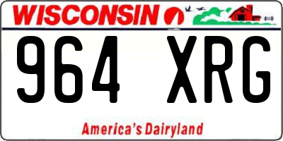 WI license plate 964XRG