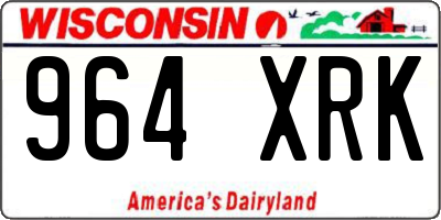WI license plate 964XRK
