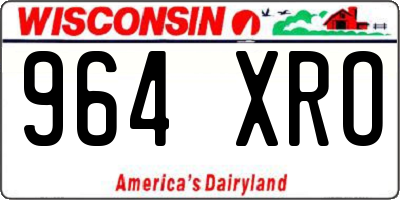 WI license plate 964XRO
