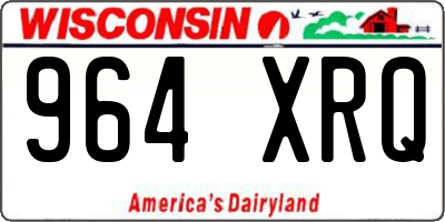 WI license plate 964XRQ