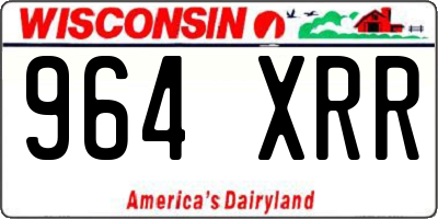 WI license plate 964XRR