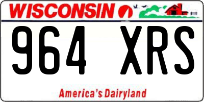 WI license plate 964XRS