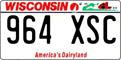 WI license plate 964XSC