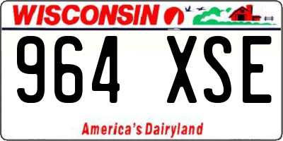 WI license plate 964XSE