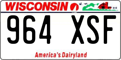 WI license plate 964XSF
