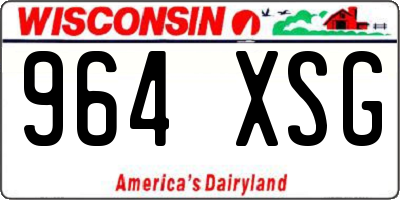 WI license plate 964XSG