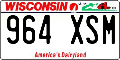 WI license plate 964XSM