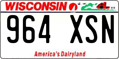 WI license plate 964XSN
