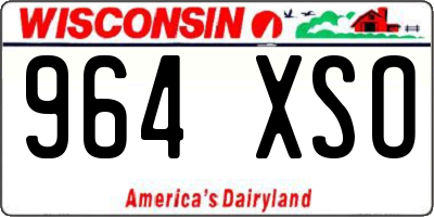 WI license plate 964XSO
