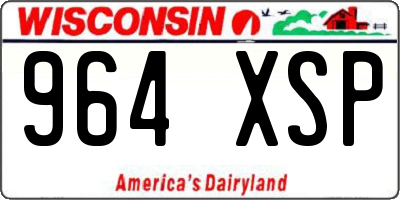 WI license plate 964XSP