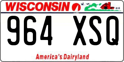 WI license plate 964XSQ