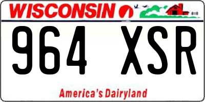 WI license plate 964XSR
