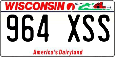 WI license plate 964XSS