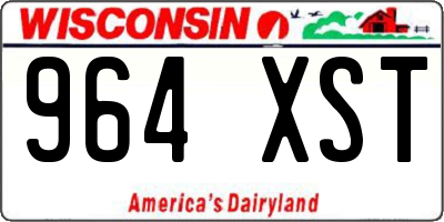 WI license plate 964XST