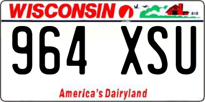 WI license plate 964XSU