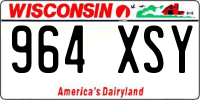 WI license plate 964XSY