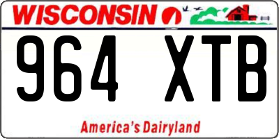 WI license plate 964XTB