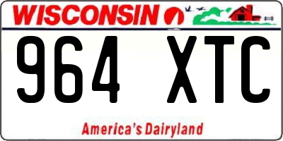 WI license plate 964XTC