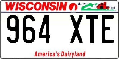 WI license plate 964XTE